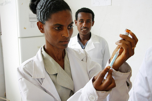 Preparing a measles vaccine in Ethiopia by DFID - UK Department for International Development, on Flickr